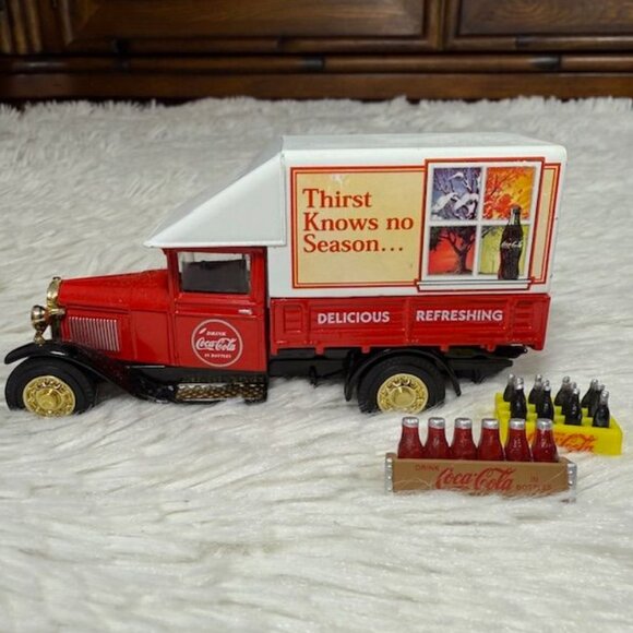 Vintage Coca-Cola x Mattel Metal Red White 1932 Ford AA Truck Spinning Wheels - Picture 2 of 13
